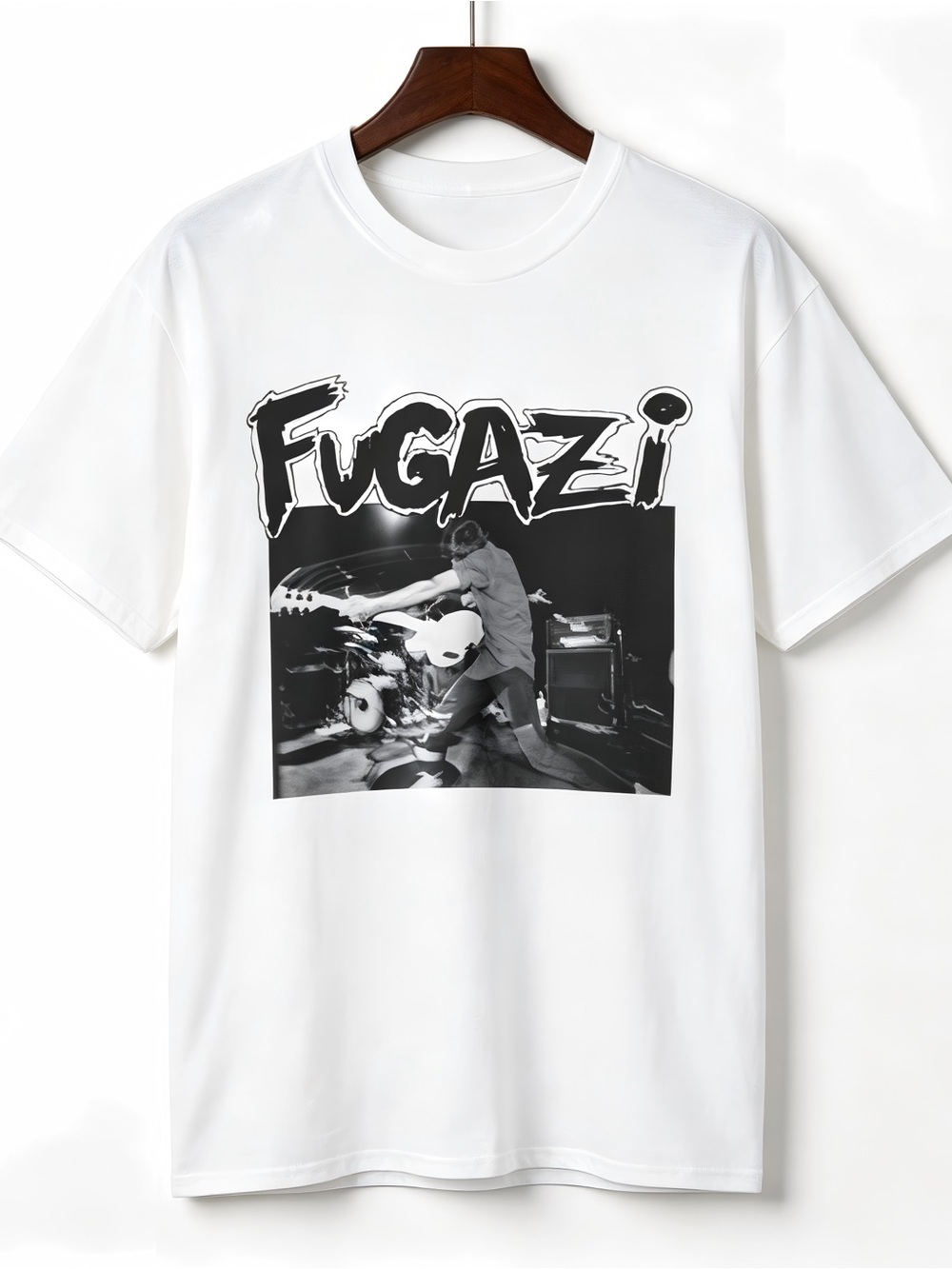 Vintage 80s Fugazi Band T-Shirt Punk Rock Music Fan Womens Mens T-shirt Unisex